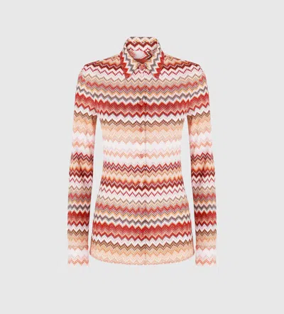 Missoni Shirt With Serrated Zigzag Pattern Lamé In Multicolour