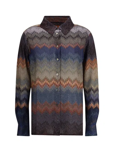 Missoni Viscose Snake Pattern Shirt In Gray