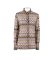Missoni Chevron Pattern Blouse In Cotton And Viscose Blend In Multicolour