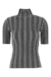 Missoni Sequin Stripe Turtleneck Short Sleeve Sweater In Printed