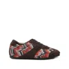 Missoni Lame-trimmed Suede Sneakers In Brown