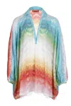 Missoni Short Caftan Cover-up In Shaded Lame Viscose Multicolor In Multi