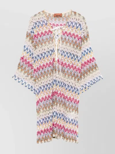 Missoni Short Caftan With Long Sleeves And Loose Fit In Multi