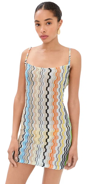 Missoni Striped Metallic Crochet-knit Mini Dress In Multi