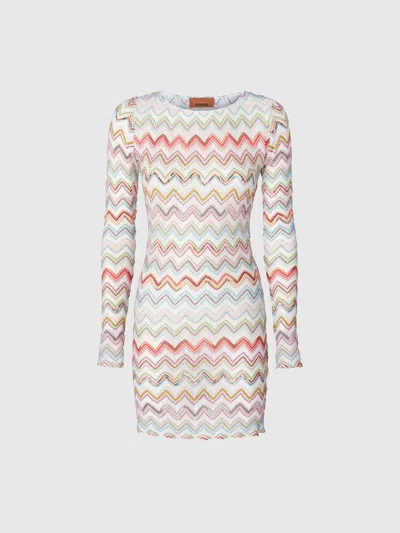 Missoni 3d Lamé Zigzag Dress In Multicolor