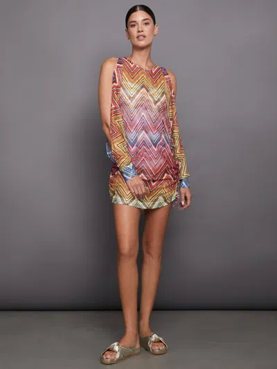 Missoni Zigzag-print Cut-out Minidress In Multi Chevron