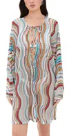 Missoni Cover Up With Cut-out Detailing And Long Sleeves In Multicolor W/ White Base