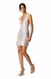 Missoni Womens Multicolor Sequin-embellished Chevron Woven Mini Dress In White