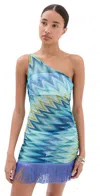 Missoni Short Coverup Blue And Green Macro Chevron