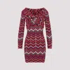 Missoni Zigzag-design Twist-detail Minidress In F Blk Red Wht