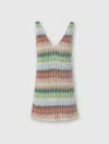 Missoni Short Dress In Gradient Zig Zag Knit With Sequins In Multicoloured