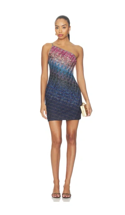 Missoni Short Dress In Multi Degrade' With Blue Base
