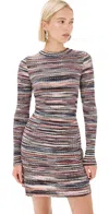 Missoni Striped Short Dress In Multicolor Red, Pink, Blue