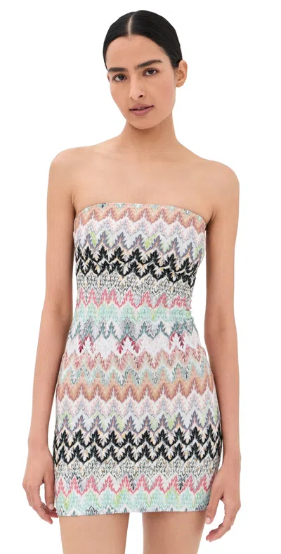 Missoni Striped Metallic Crochet-knit Mini Dress In Blue