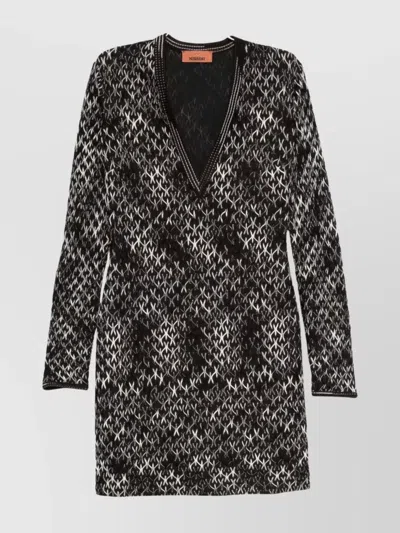 MISSONI SHORT DRESS WITH GEOMETRIC KNIT DESIGN
