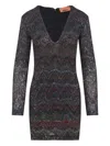 Missoni Zigzag Knit Sequinned Mini Dress In Multi
