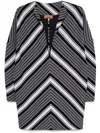 Missoni Black Chevron Viscose Mini Dress With Oversized Sleeves In S91lo Black White