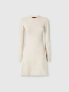 Missoni Short Flared Dress With Long Sleeves And Jacquard Detailing In Neutral