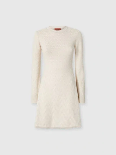 MISSONI SHORT FLARED DRESS WITH LONG SLEEVES AND JACQUARD DETAILING