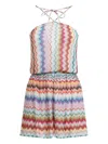 Missoni Mare Metallic Crochet-knit Halterneck Playsuit In Multi