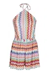 Missoni Women Multicolour Halter Neck Short Jumpsuit, Xs Luxury Jumpsuits & Playsuits For Women Darveys In Multi