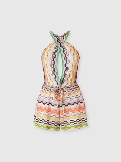 Missoni Short Jumpsuit In Pure Viscose With Greek Motif In Multi
