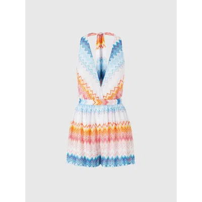 Missoni Chevron Sleeveless Jumpsuit In Multicolour