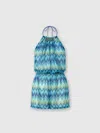 Missoni Open-back Printed Stretch-tulle Halterneck Playsuit In Multi