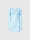 Missoni Womens Slim-fit Long-sleeves Knitted Mini Dress Light Blue In Blue