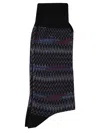 Missoni Multicolor Mid-calf Socks Ribbed Cuff In Black