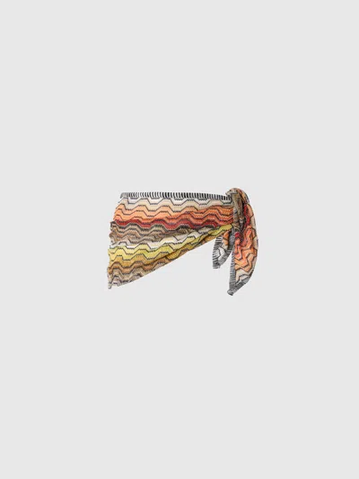 Missoni Short Pareo In Viscose Lamé Blend In Multi