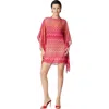 Missoni Short Printed Silk Kaftan With Wide Sleeves In Red