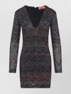 Missoni Zigzag Knit Sequinned Mini Dress In Brown