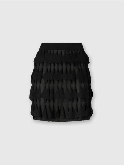 Missoni Kurze Volantrock Mit Geometrischem Muster In Black