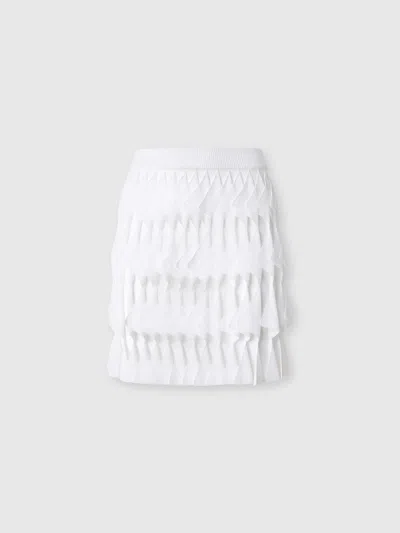 Missoni Kurze Volantrock Mit Geometrischem Muster In White