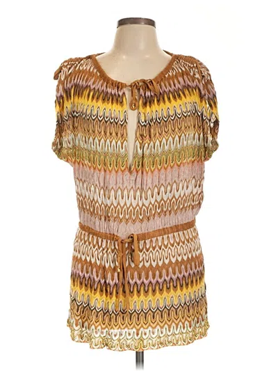 Pre-owned Missoni Short Sleeve Blouse In Gold