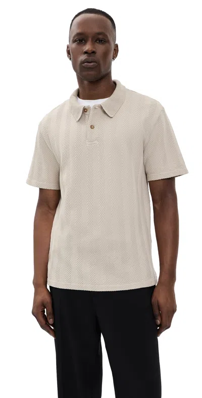 Missoni Short Sleeve Chevron Polo Tidal Foam In Neutral