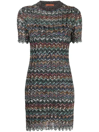 Missoni Short-sleeve Mini Dress In Multi