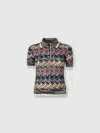Missoni Short Sleeve Polo In Embroidered Lace In Multi