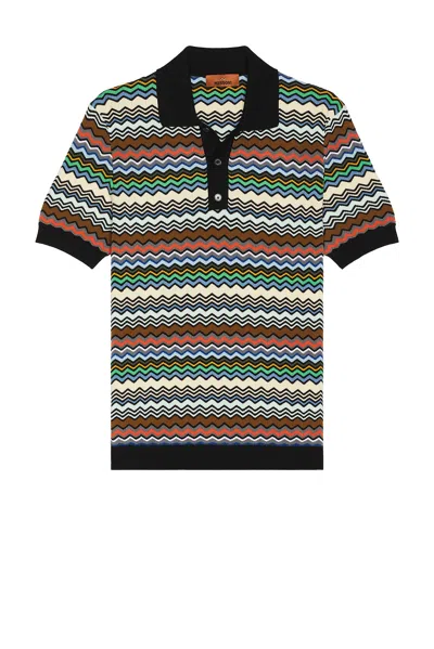 Missoni Short Sleeve Polo In Multicolor