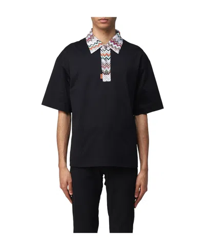 Missoni Short-sleeve Polo Shirt In Black