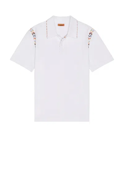 Missoni Short Sleeve Polo In White