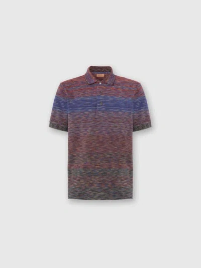 MISSONI MISSONI SHORT SLEEVE POLO WITH FLAME KNIT