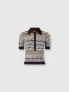 Missoni Short Sleeve Polo With Wave Pattern In Multi