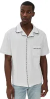 Missoni Bowlingshirt Aus Zick-zack-baumwollfrottee Mit Kontrastierenden Profilen In Arctic White