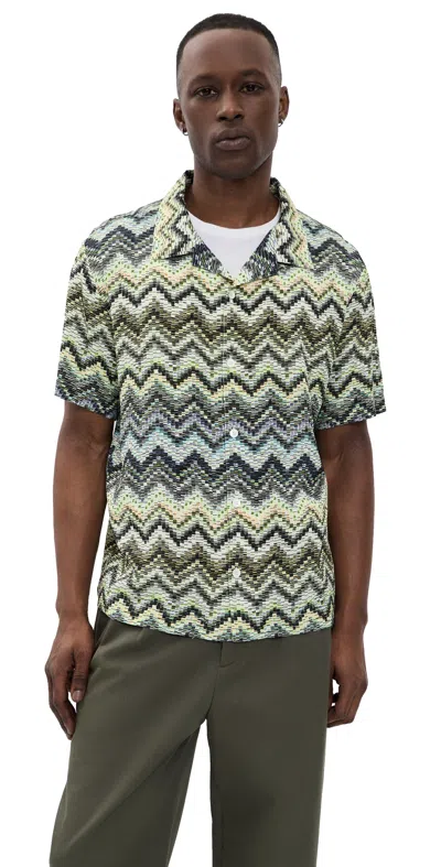 Missoni Short Sleeve Shirt Multicolor Green/yellow/blue