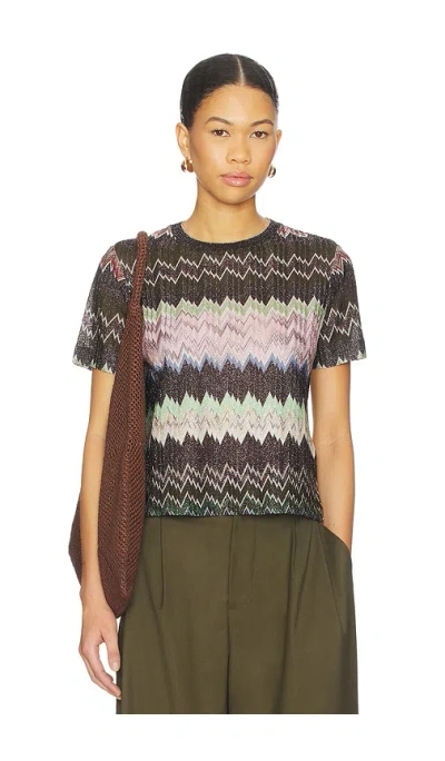 Missoni Short Sleeve T-shirt In Brown