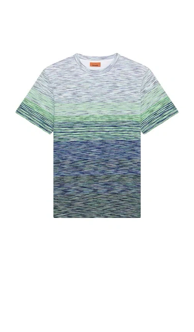 Missoni Space Dye Crew Neck Tee In Blue