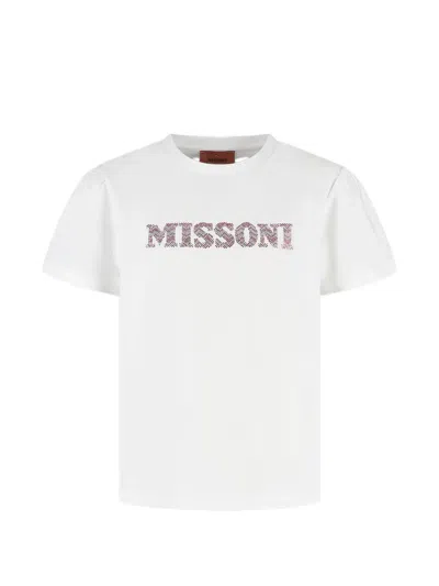Missoni Kids' Short-sleeve T-shirt In White