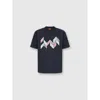 Missoni Short Sleeve T-shirt With Flame Zigzag Insert And Logo In Blue
